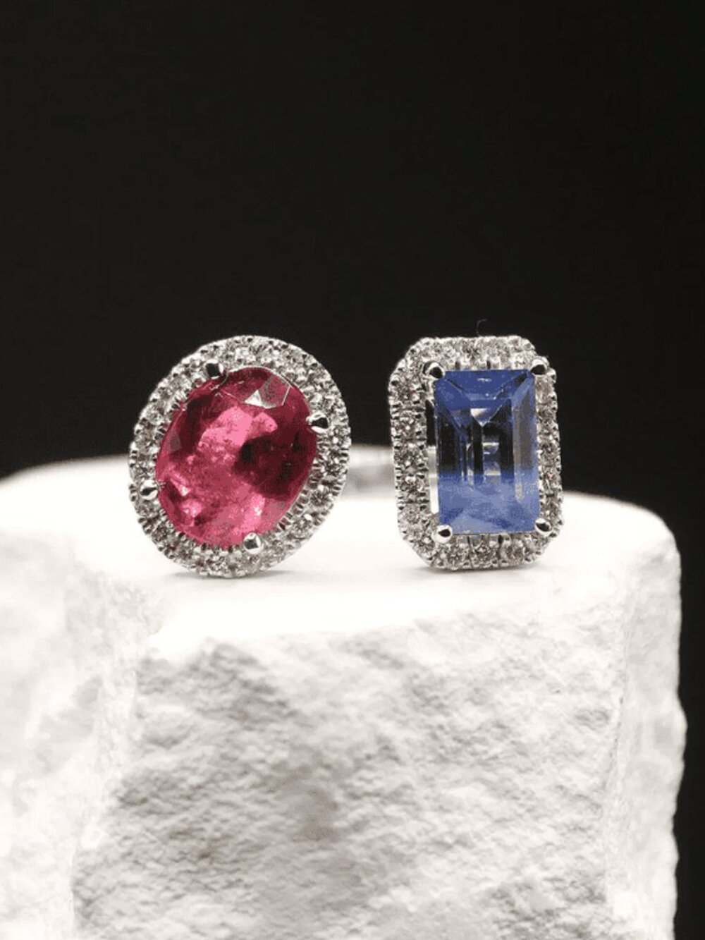 Twilight Duet Sapphire & Tourmaline Ring